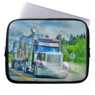 Housse Pour Ordinateur Portable Big Truck and Highway Art pour les amateurs de cam