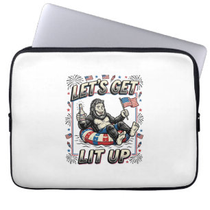 Housse Pour Ordinateur Portable Bigfoot drôle Allumons la fête Patriote