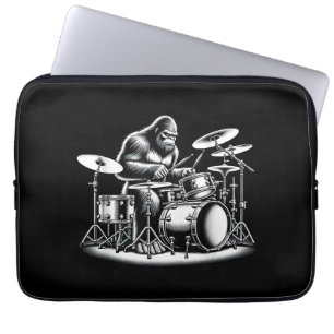 Housse Pour Ordinateur Portable Bigfoot Drummer Sasquatch Jouer Drums Musicien B