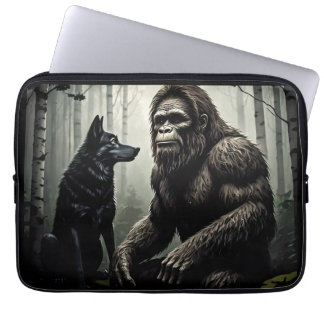 Housse Pour Ordinateur Portable Bigfoot et Wolf