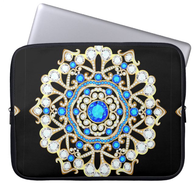 Housse Pour Ordinateur Portable Bijoux Mandala broche, élément design. Tribal (Devant)