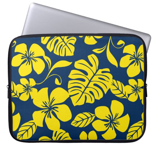 HOUSSE POUR ORDINATEUR PORTABLE BIKINI ROSE (BLEU FONCÉ/JAUNE) (Devant)