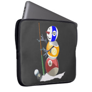 Housse Pour Ordinateur Portable Billiard Ball Snowman
