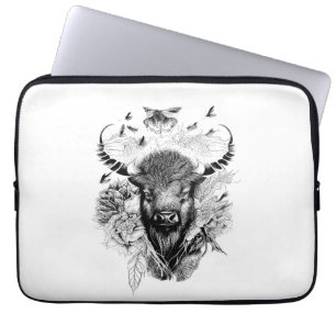 Housse Pour Ordinateur Portable Bison de Buffalo Nature sauvage Illustration Art