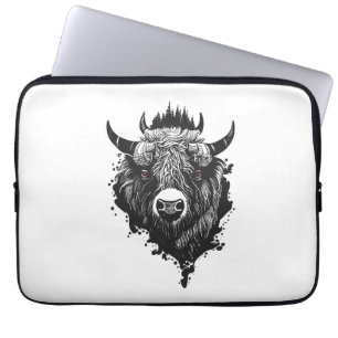 Housse Pour Ordinateur Portable Bison de Buffalo Nature sauvage Illustration Art