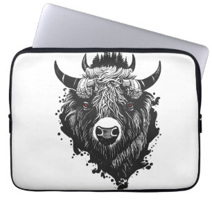 Housse Pour Ordinateur Portable Bison de Buffalo Nature sauvage Illustration Art