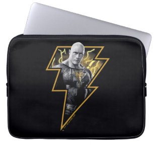 Housse Pour Ordinateur Portable Black Adam Grey et Gold Lightning Graphic