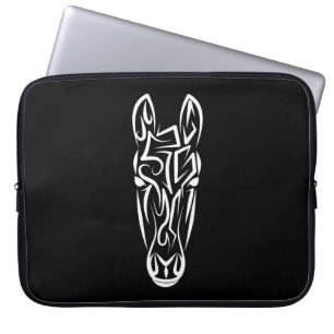 Housse Pour Ordinateur Portable Black and White Tribal Horse