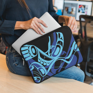 Housse Pour Ordinateur Portable Black Blue Haida Eagle Thunder Bird Art autochtone