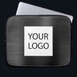 Housse Pour Ordinateur Portable Black Metallic - Logo Personnalisé Promotionnel<br><div class="desc">Moderne Black Faux Metallic Inoxydable Élégant Votre Logo Personnalisé Promotionnel Portable Bag ou Sleeve Promotional (promo) Coque publicitaire. Ce coque informatique professionnel de classe peut être customisé pour inclure votre entreprise ou logo d'entreprise.</div>