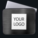 Housse Pour Ordinateur Portable Black Metallic - Logo Personnalisé Promotionnel<br><div class="desc">Moderne Black Faux Metallic Inoxydable Élégant Votre Logo Personnalisé Promotionnel Portable Bag ou Sleeve Promotional (promo) Coque publicitaire. Ce coque informatique professionnel de classe peut être customisé pour inclure votre entreprise ou logo d'entreprise.</div>