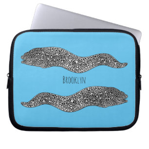 Housse Pour Ordinateur Portable Black spotted moray eel cartoon