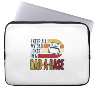 Housse Pour Ordinateur Portable Blague de papa Base de papa rétro drôle père vecte