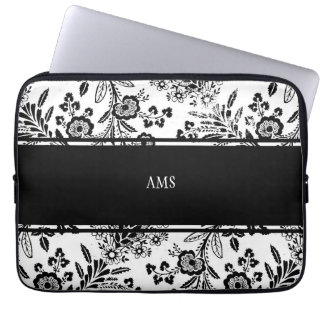 Housse Pour Ordinateur Portable Blanc fait sur commande floral antique vintage de