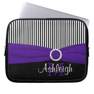 Housse Pour Ordinateur Portable Blanc noir pourpre avec la douille d'ordinateur