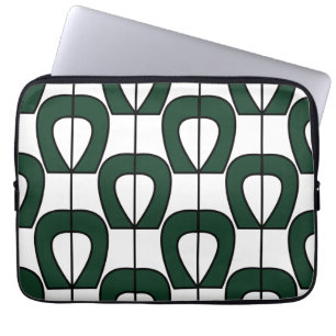 Housse Pour Ordinateur Portable Blanc Vert Moderne Géométrique Cool Abstrait