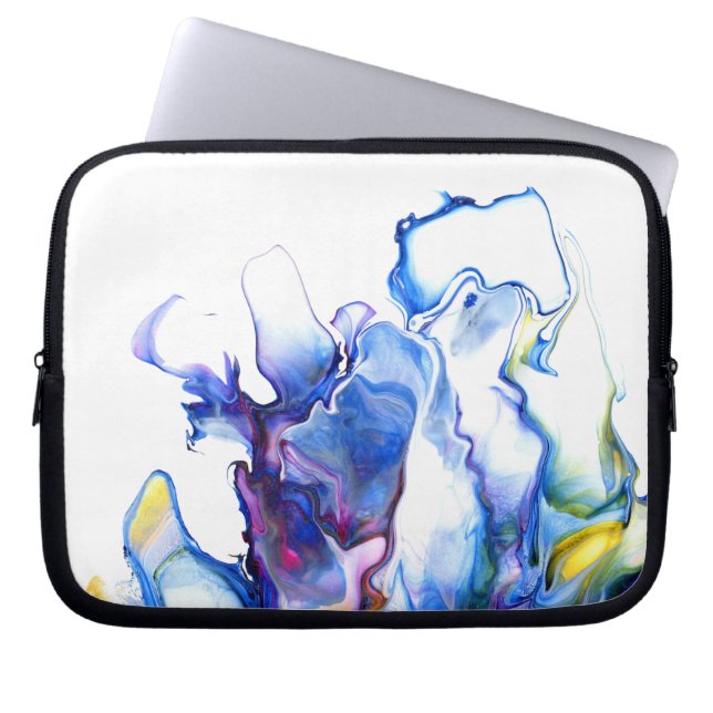 Housse Pour Ordinateur Portable Bleu Abstrait Fluid Art (Devant)