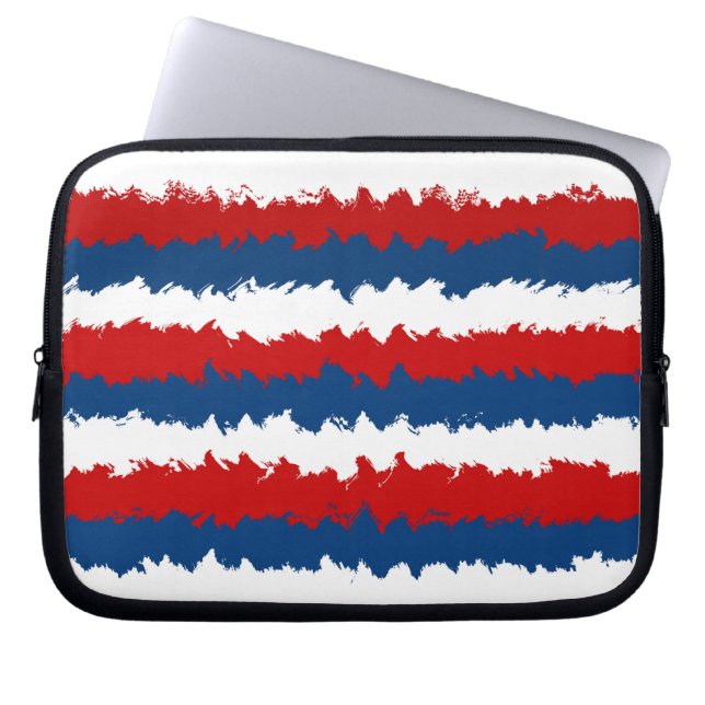 Housse Pour Ordinateur Portable Bleu, blanc et rouge Cool (Devant)