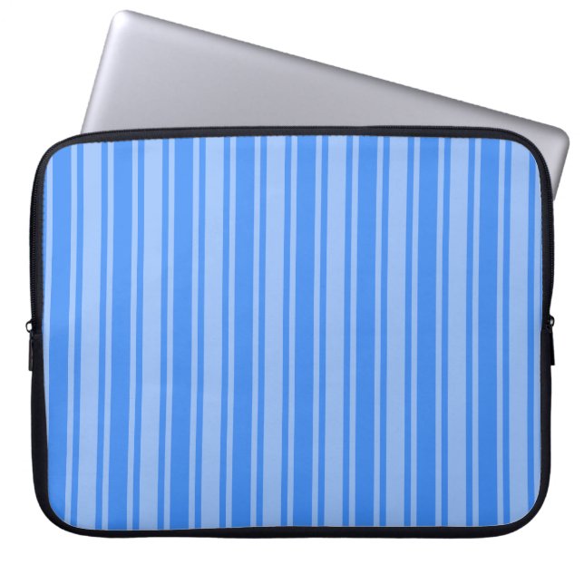 Housse Pour Ordinateur Portable Bleu bonbons rayures (Devant)