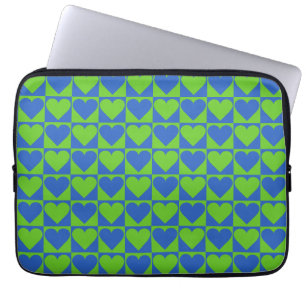 Housse Pour Ordinateur Portable Bleu / Coeur de chaux Motif personnalisées manches