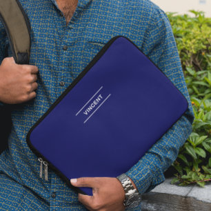 Housse Pour Ordinateur Portable Bleu élégant avec le manteau de bureau de nom