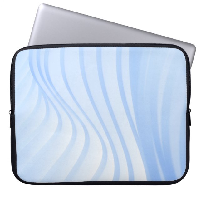 Housse Pour Ordinateur Portable Bleu et blanc rayé (Devant)