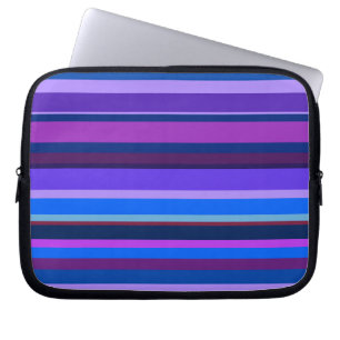 Housse Pour Ordinateur Portable Bleu et violet bandes horizontales