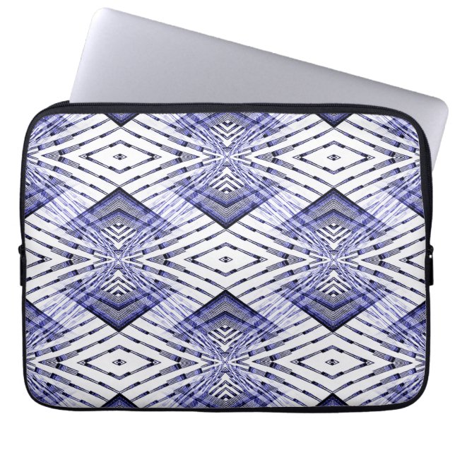 Housse Pour Ordinateur Portable Bleu géométrique...... (Devant)