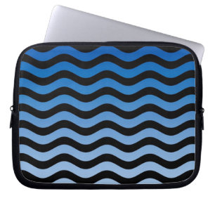 Housse Pour Ordinateur Portable Bleu Gradient Grandes Vagues