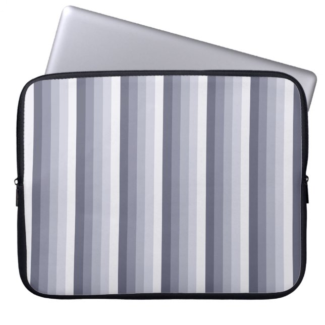Housse Pour Ordinateur Portable Bleu gris rayures (Devant)