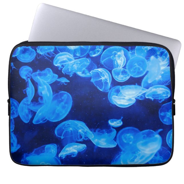 Housse Pour Ordinateur Portable Bleu méduse sous l'eau (Devant)