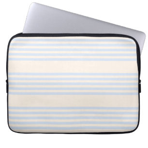 Housse Pour Ordinateur Portable Bleu pâle et beige cinq rayures motif