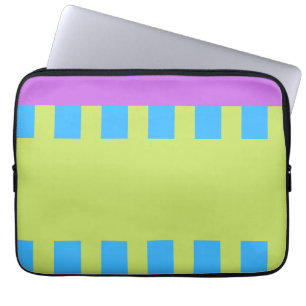 Housse Pour Ordinateur Portable Blocs couleur gras bleu vert rose 7