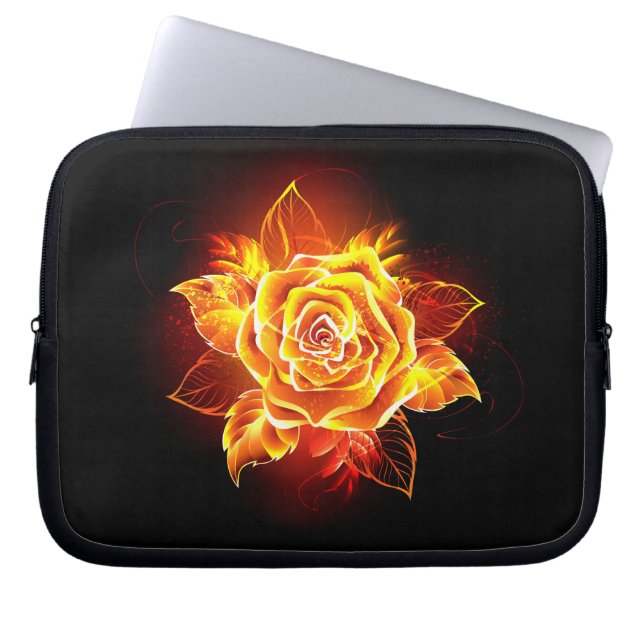 Housse Pour Ordinateur Portable Blooming Fire Rose (Devant)