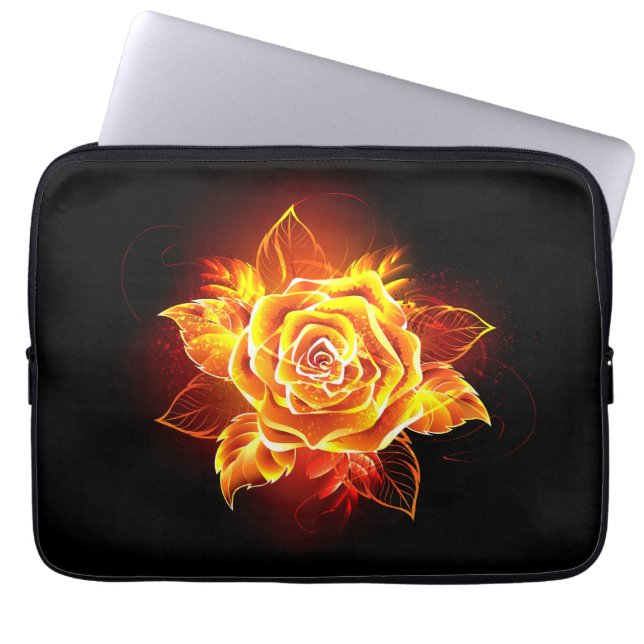 Housse Pour Ordinateur Portable Blooming Fire Rose (Devant)