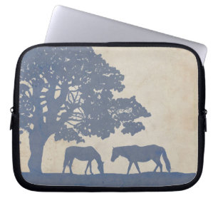 Housse Pour Ordinateur Portable Blue and Ivory Vintage Horse Farm Wedding