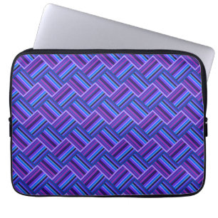 Housse Pour Ordinateur Portable Blue and purple stripes weave