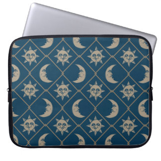Housse Pour Ordinateur Portable Blue Celestial Sun And Moon