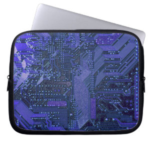 Housse Pour Ordinateur Portable Blue Cyber Circuit Board Tech Art Electronique