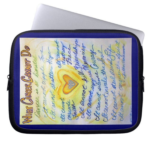 Housse Pour Ordinateur Portable Blue & Gold Heart Computer Sleeve Electronique (Devant)
