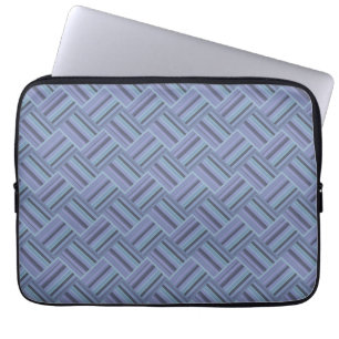 Housse Pour Ordinateur Portable Blue-grey diagonal stripes weave pattern