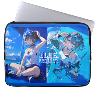 Housse Pour Ordinateur Portable Blue Neon Prodigy Tokyo Cyberpunk Anime