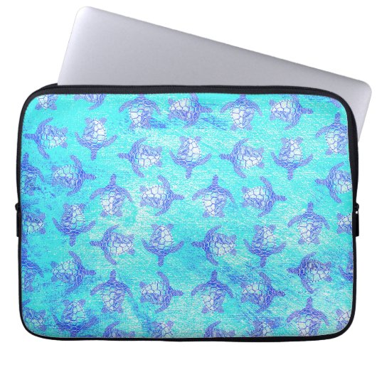 Housse Pour Ordinateur Portable Blue Sea Turtle Print (Devant)