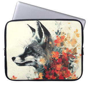 Housse Pour Ordinateur Portable Boho Floral Fox Faune Nature