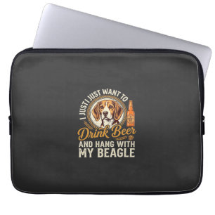 Housse Pour Ordinateur Portable Boire Bière Beagle Chien Bière Artisanale Bouteill
