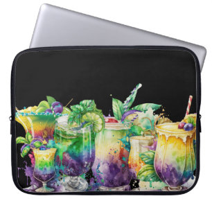HOUSSE POUR ORDINATEUR PORTABLE BOISSONS MARDI GRAS FESTIVE DE COULEUR BRILLANTE
