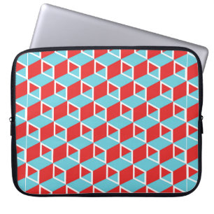 Housse Pour Ordinateur Portable Boîte à cube coloré isométrique dossier motif sans