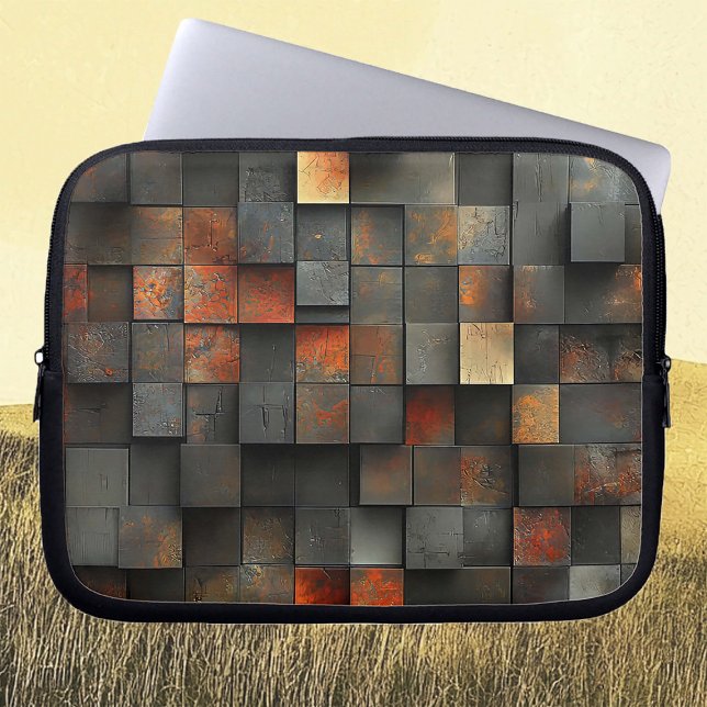 Housse Pour Ordinateur Portable Boîtes Carrées Abstraites  (Créateur téléchargé)