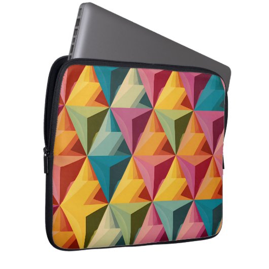 Housse Pour Ordinateur Portable Bold Geometric Triangle Pattern (Devant droit)