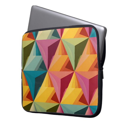 Housse Pour Ordinateur Portable Bold Geometric Triangle Pattern  (devant gauche)